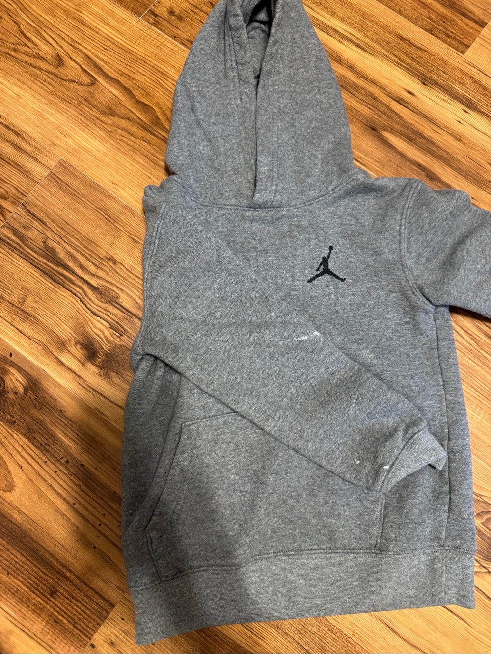 Jordan Gray Hoodie with Red Jumpman Tag